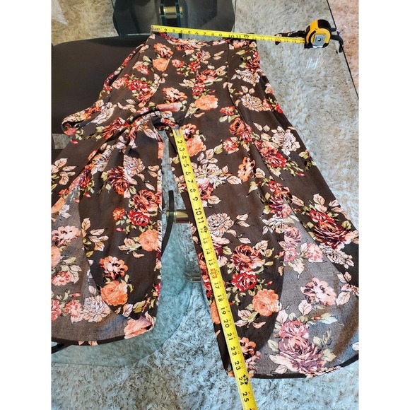 Xhilaration Women's Gray Floral 100% Rayon Comfort Waist Pull On Trouser Pant S - Picture 10 of 11